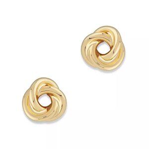 14K Yellow Gold Stud Earrings Small Delicate Gold Knot Earrings for Women